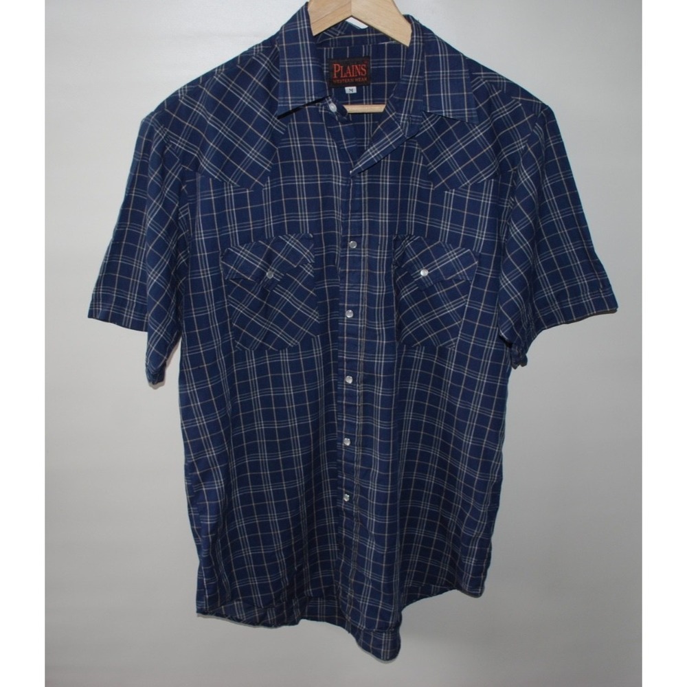 Plains Western Wear Pearl Snap Shirt Men's Medium Short Sleeve – Used